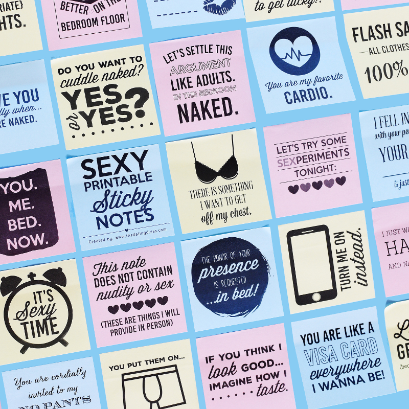 Date Sticky Notes Printed Sexy Sticky Notes – Date Your Spouse